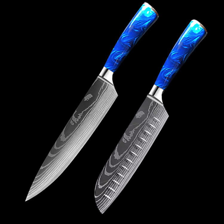 MUVIXUS™ Azure Series - Professional Damascus-Style Chef Knife