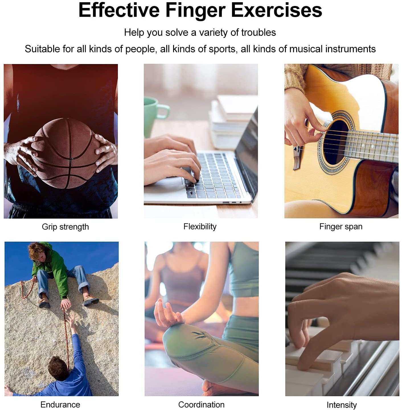 Silicone Finger Stretcher & Grip Strength Trainer - 3 Resistance Levels