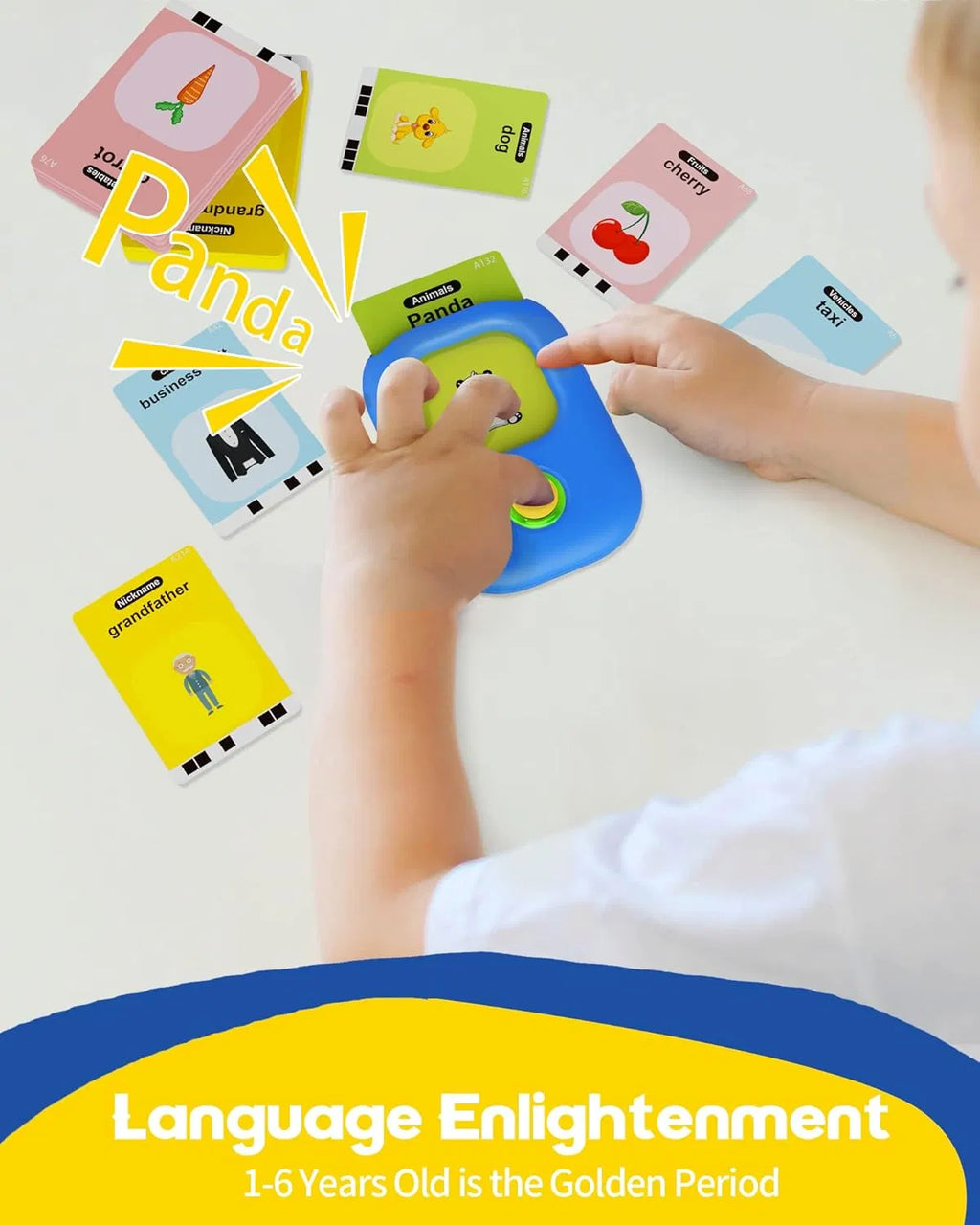 MUVIXUS™ DigiTalk - Talking Flash Cards,Kids Toddler Flash Cards With 224 Sight Words,Montessori Toys,Autism Sensory Toys,Speech Therapy Toys,Learning Educational Gifts For Age 1 2 3 4 5 Years Old Boys And Girls