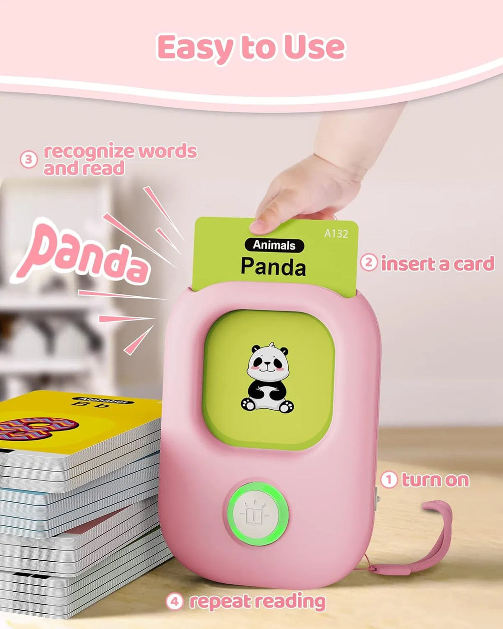 MUVIXUS™ DigiTalk - Talking Flash Cards,Kids Toddler Flash Cards With 224 Sight Words,Montessori Toys,Autism Sensory Toys,Speech Therapy Toys,Learning Educational Gifts For Age 1 2 3 4 5 Years Old Boys And Girls